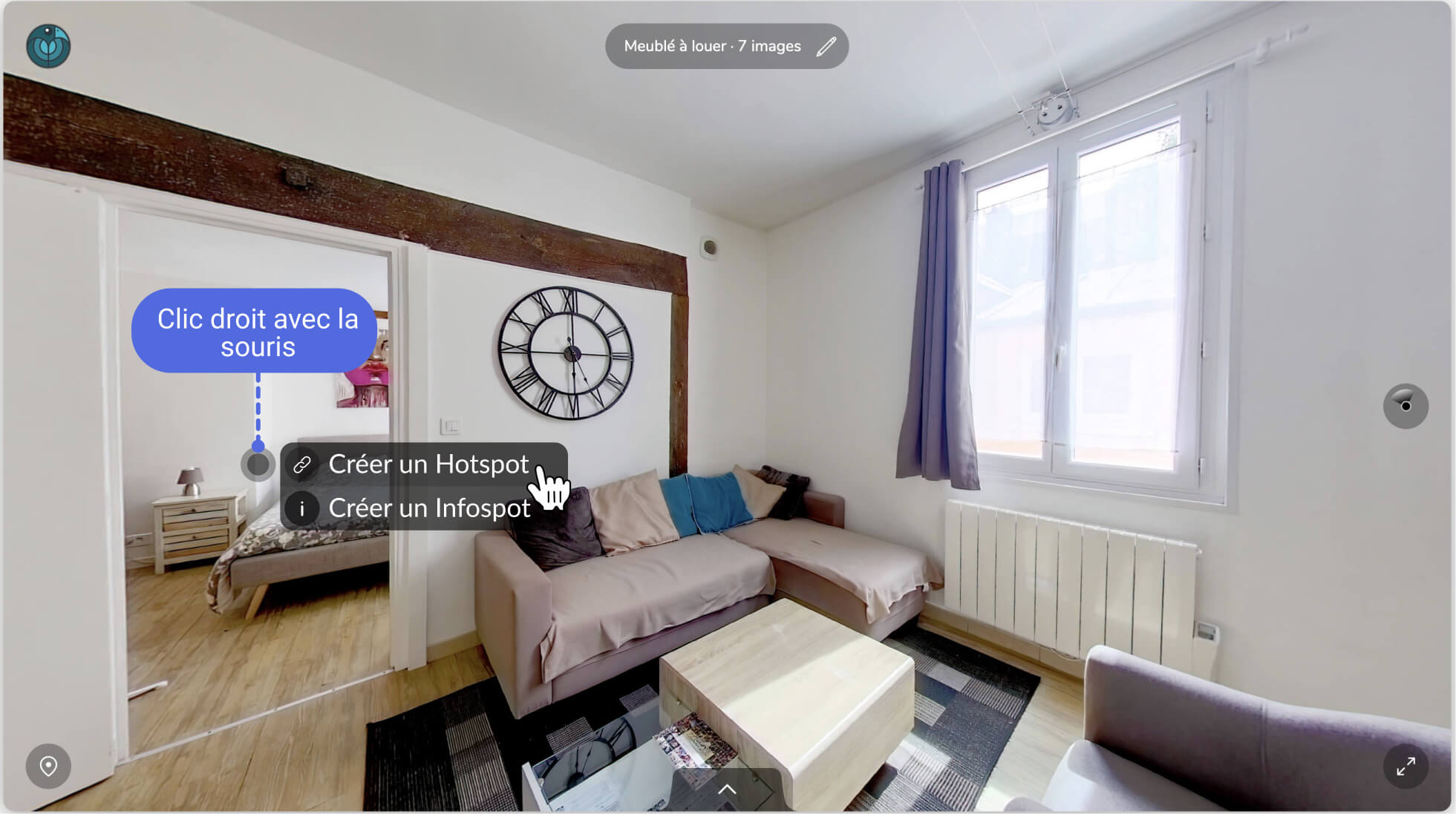 Méthode alternative de création des hotspots pour la visite virtuelle 360°